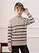 Haloumoning Boys Striped Quarter Zip Sweater Kids Fashion Long Sleeve Knit Pullover Sweaters Tops 5-14 Years Khaki