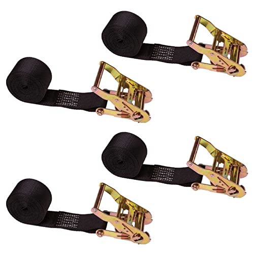 Endless Ratchet Straps 2"x10 Ft 4-Pack – Black Hookless