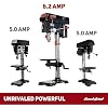 BUCKTOOL 12 INCH 6.2A Professional Bench Drill Press, 3/4HP Powerful Benchtop Drill Press, Variable Speed Drill Press with IIIA Laser and Work Light