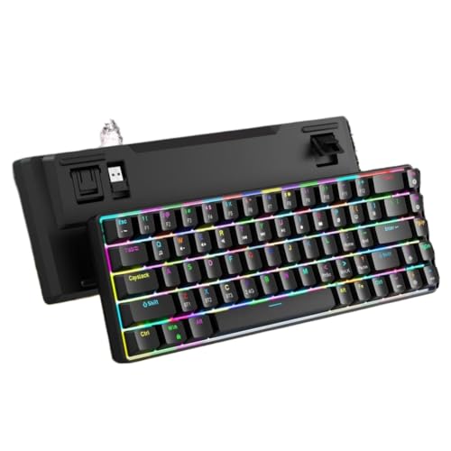 68 �L�[ ���C�����X ���J�j�J�� �L�[�{�[�h RGB �o�b�N���C�g�t�� USB-C �R���p�N�g V800 3 ���[�h�l�ԍH�w�Ɋ�Â����f�U�C�� ���b�v�g�b�v PC �ƌ݊�������(V800BK-3)