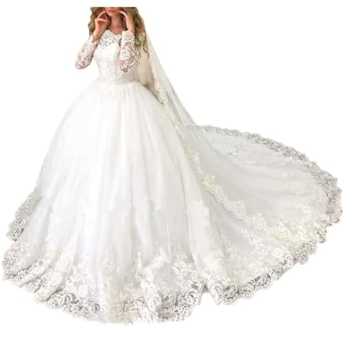 Women’s A-line Floral Appliques Wedding Dress...