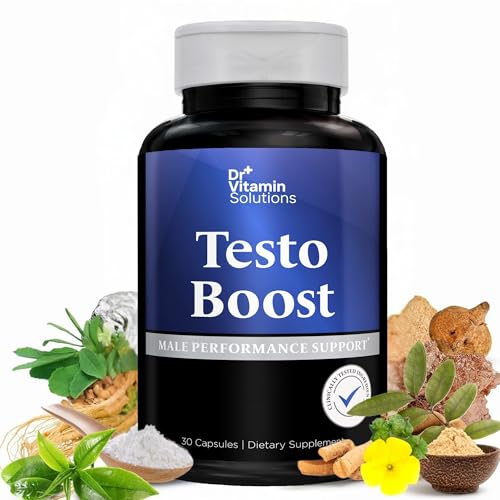 DR VITAMIN SOLUTIONS Testo Boost Supplement for Men - Stamina, Endurance & Energy Support - Male Testosterone Booster w/Fenugreek, Tribulus, Tongkat Ali, Horny Goat Weed