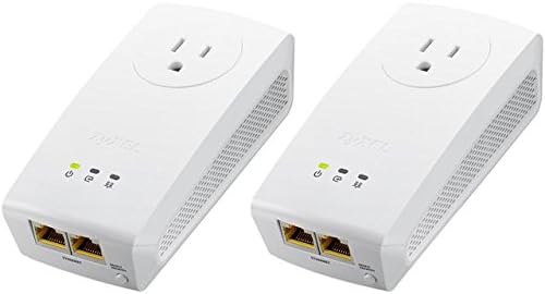 ZyXEL Pass-Thru Ethernet Adapter AV1000 1000 Mbps Powerline 2-port Gigabit 2-Pack [PLA5256KIT]