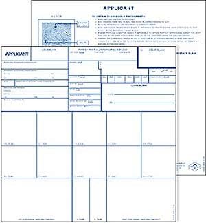 Fingerprint Cards, Applicant FD-258, 500ct/pack