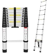 ガービー（Garvee） 伸縮はしご アルミ製 2.6m 耐荷重150kg 自動ロック 軽量 持ち運びやすい 折り畳み コンパクト 収納簡単 多機能 室内外