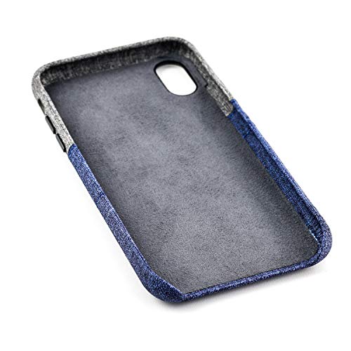 Dockem Luxe Iphone X/Xs Wallet Case: Slim Minimalist Case W/ 2 Credit Card Holder Slots: Ultragrip Canvas Style Synthetic Leather (Blue And Grey) #TOP4