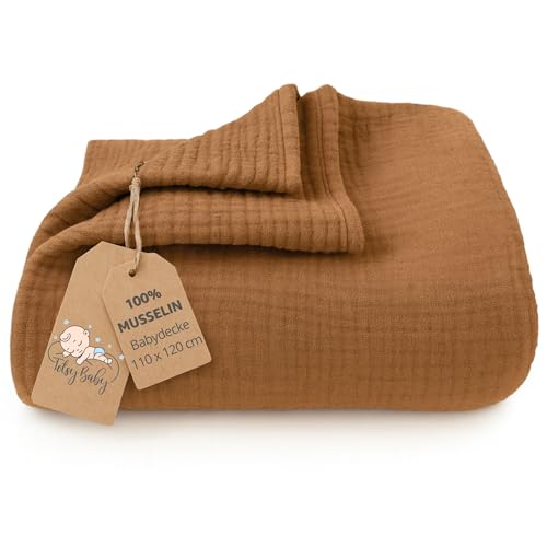 Coperta mussola neonato cotone 110 x 120 cm - Plaid garza coccola teli muslin lenzuolo bambino sottile fasciatoio...