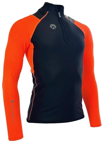 Camiseta de manga larga de alto rendimiento para hombre Sharkskin (Naranja)
