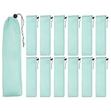 QUARKZMAN 12 Stück Beutel Strohhalm Tragetaschen Tragbare Besteckschutzhülle Essstäbchen Etui Geschirrtasche Für Zuhause Reisen Outdoor Aufbewahrung Gabel Löffel Essstäbchen L & Hellgrün