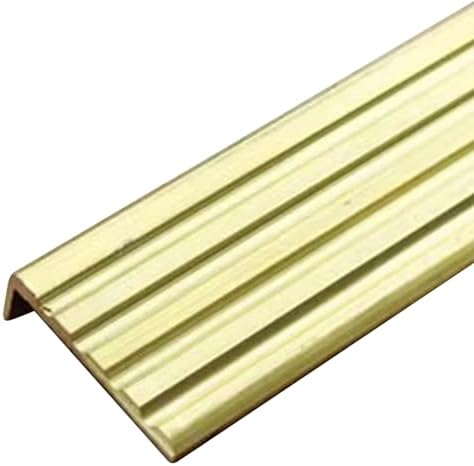 Brass Anti-Slip Stair Nosing Edge Trim - Durable Step Protector Strip for Wood & Tile - Corner Threshold Cover - 1pc (38x18mm) - Enhance Safety & Style