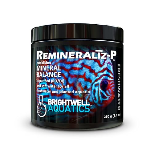 Brightwell Aquatics Remineralīz-P – Restores GH & TDS for Freshwater Aquariums, Replenishes Essential Minerals for RO & Distilled Water, Supports Fish & Plant Health, 250g