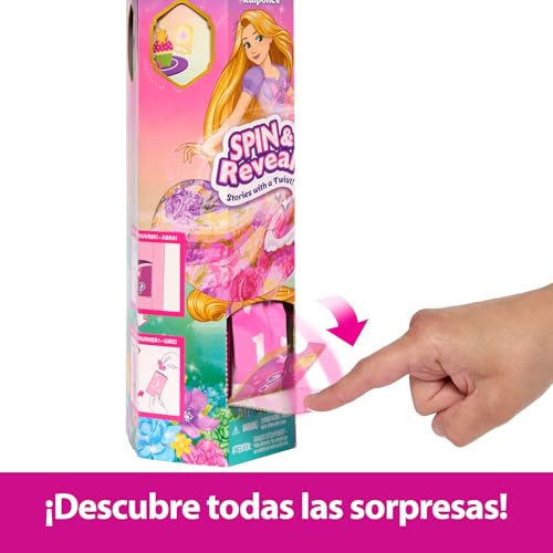 Muñeca Rapunzel Disney Princess Spin Reveal con falda de flores Mattel HTV86 5