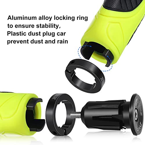 Mountain Bike Handlebar Grips, Double Lock-On Bike Grips For Mtb, Bmx With Non-Slip Grip, Yellow, 1 Pair #TOP1
