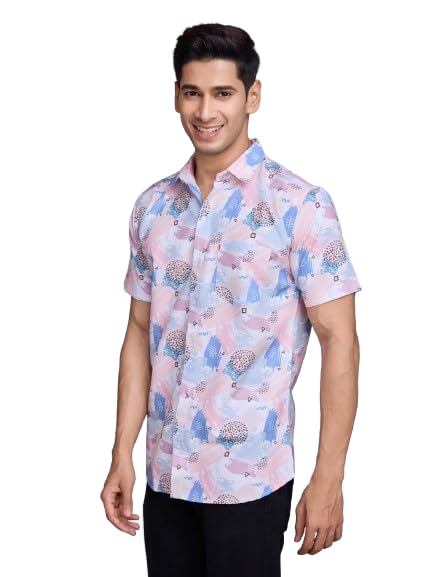 Image of Pinkmint Stylish Shirt for Men ll Printed Half Sleeve Shirt's ll Regular Fit Chest Pocket Shirt