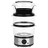 Salter 3 Tier Electric Food Steamer – 7.5L, Stackable Steaming Baskets, Dishwasher Safe, BPA Free Includes Rice Bowl, 60 Minute Timer, Compact Storage, Healthy Cooking Vegetables & Fish, 500W, EK2726