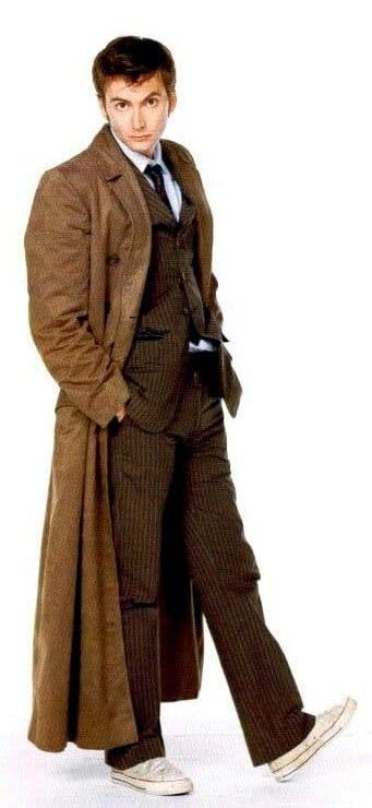 Leather Verse Dr. Who Manteau Trench Coat Costume Doctor Who 2XS-4XL, Bleu marine - Laine, Taille XXS