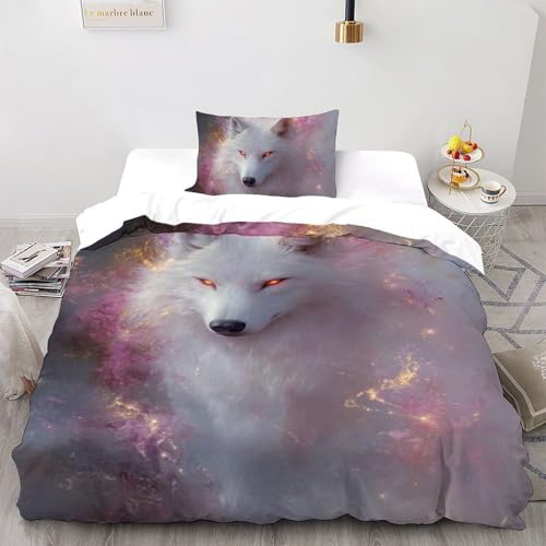 Housse de couette loup en microfibre douce avec impression animaux 3D - 2