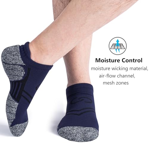 Image of CWVLC No Show Sports Compression Socks for Men Women with Cushion (4 /8 Pairs)