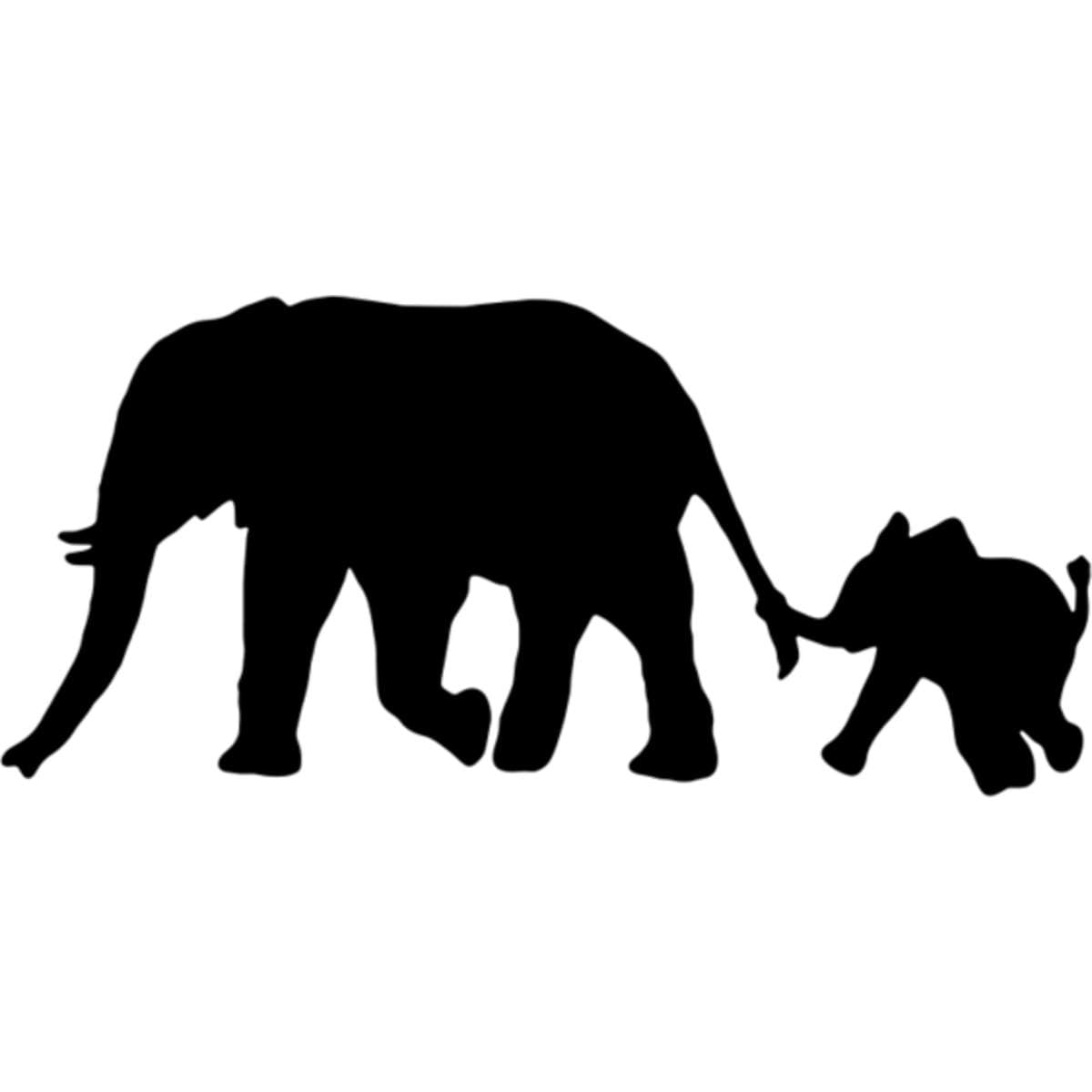 Azeeda 'Elephant & Calf Silhouette' Reusable Stencil – Durable Decorative Template for Painting and Spraying on Walls, Tiles, Wood, Fabric & Craft Projects - M (A5) (WS00033104) — image 1