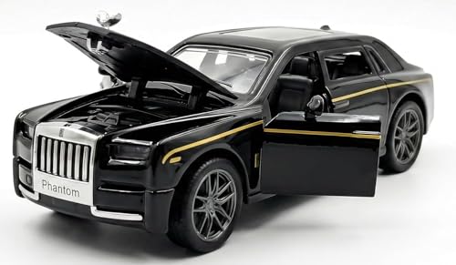 Image of Rolls Royce Phantom Diecast Toy Car - 1:32 Scale Metal Luxury Car Model with Openable Doors, Bonnet & Boot, Pull Back Action, Sound & Light, Collectible Toy Car (Colors as Per Stock)