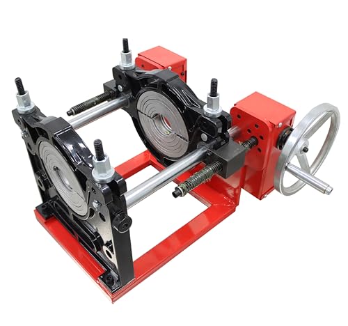 TECHTONGDA Manual Pipe Welder Electric Tube Butt Fusion Machine Hot Melt Solder for PE PB PVDF PPR 2.48-6.3inch Two Clamps with Hand Wheel