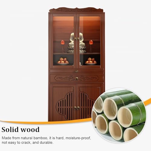 Solid Wood Altar Shrine Cabinet, 20" L x 14" W x 68" H, Personal Prayer Table for Living Room, Bedroom, Office, Chinese Meditation Shrine, Spiritual Decor
