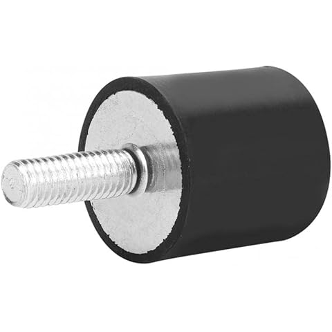 TA-VIGOR 4pcs M6 Thread Rubber Mounts, 25mm x 20mm Shock Absorber with Studs, Vibration Isolators for Air Compressors, Pump, Garage Motor, Diesel Engines Cover
