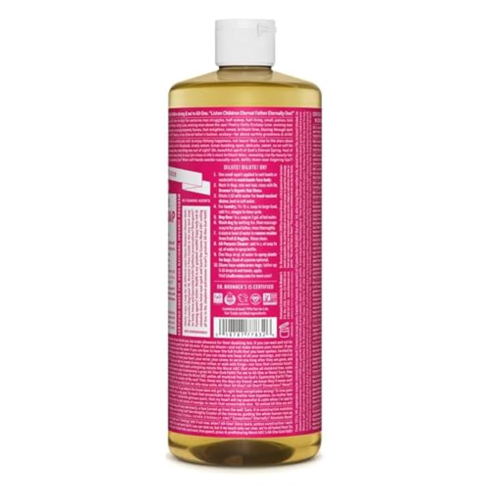 Organic Castile Liquid Soap Rose Bronner's
