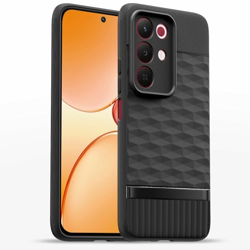Image of Pikkme Back Cover for Realme Narzo 90X 5G / Realme C85 5G / Realme 15X 5G Camera Protection 3D Hexa Cube Design Silicone Protective Bumper Case (Black)