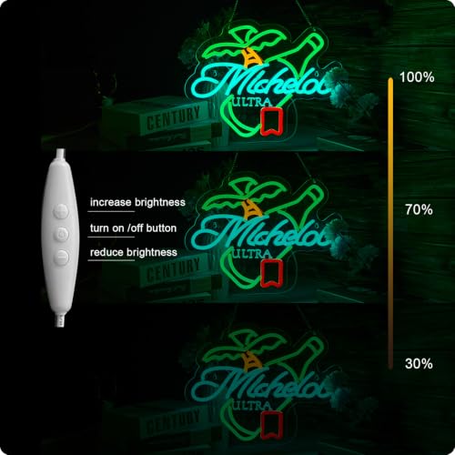 Image of Palm Tree Beer Neon Sign for Wall Decor Beer Bar Neon Sign(15.7x11.9 Inch) | Compatible with smart timing switch, 5V usb power supply Man Cave Pub Store Party Club Gifts