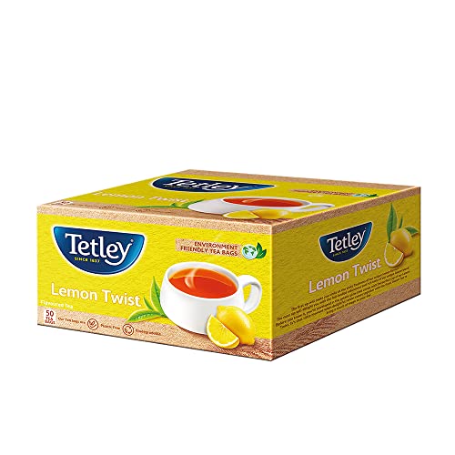 Image of Tetley | Lemon Flavoured Refreshing Tea | Black Tea | 50 Tea Bags (Pack of 2)