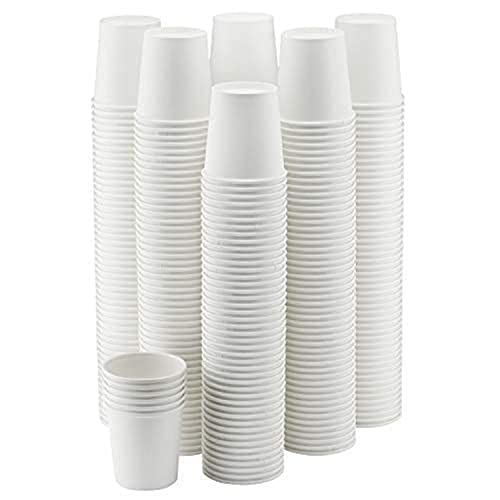 Image of NYHI 200 Pack Disposable White 4oz Small Paper Cups Hot Cold Coffee Cup for Water Juice Espresso Tea Ideal for Water Coolers Parties