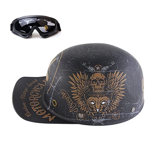 Casque Moto Jet Homme Femme ECE Homologué Retro Casquette Cover