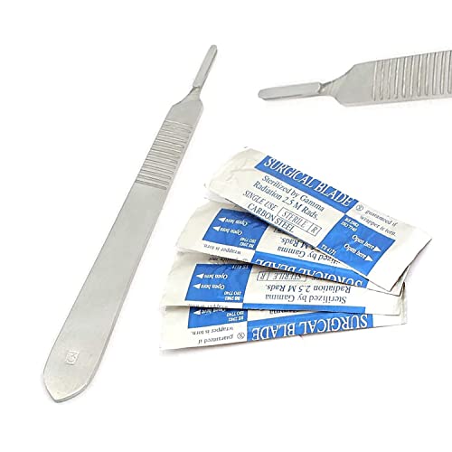 LAJA IMPORTS Scalpel Handle # 3 with Blades Carbon Steel 20PC #10 Blades