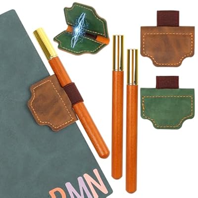 2 Pieza Marcapáginas Magnético de Cuero Personalizado, Soporte para Bolígrafo Magnético Clip, Marcadores Magnéticos de Cuero con 2 Bolígrafos para Amantes de Los Libros, Estudiantes, Marrón Verde | Ya disponible en tu tienda friki favorita! En mundofriki.es!