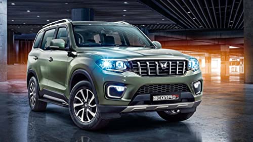 Image of Mahi ndraa Scorpio New 2022 7 Seater 7D Prime Faux Leather Floor Mats Without Boot Mat (Black with Beige) +Free Scorpio N Car TPU Key Cover Worth Rs.390