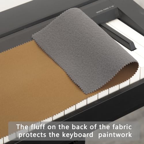 Mooson Piano Keyboard Anti-Dust Cover High Technology Fabric Key Cover Cloth Fit For Upright Piano, Electric Piano & Grand piano (Dark blue) (Brown)