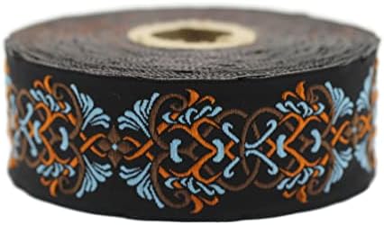 11 Yard Spool 1.37" Blue Celtic Knot Jacquard Ribbon Upholstery Fabric Sewing Trim DIY Supplies 35976