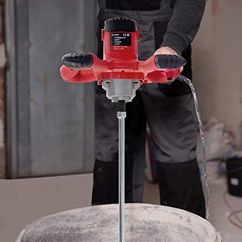 Paint Cement Mixer,2100W Portable Concrete Mixer For Mud Plaster Mixing ,110V Grout Mixer Concrete Tools,6 Speed Adjustment Handheld Mortar Mixer With Gloves For Mixing Mud, Cement, Mortar, Paint, Fodder #TOP5