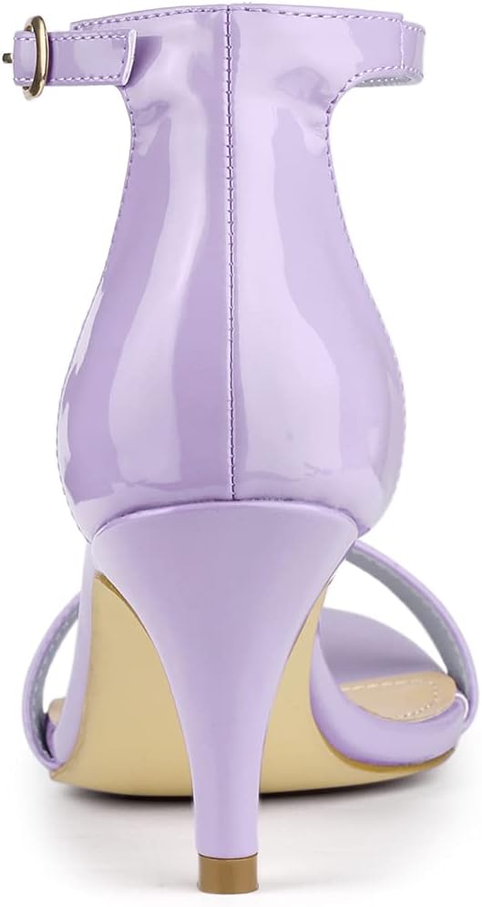 Allegra K Women's Ankle Strap Open Toe Stiletto Heels Purple Sandals 10 M US - Image 3