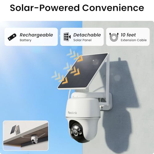 Image of REOLINK 360 PT Solar Security Cameras Wireless Outdoor System 4 Pack | 5MP Auto-Tracking, Smart AI Detection, Up to 1TB Local Storage, 2.4 /5GHz Dual-Band WiFi, Home Hub Mini with 4X Argus PT + SP