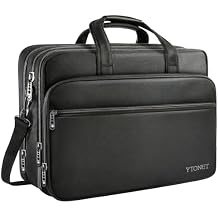 Ytonet Gaming Laptop Briefcase 18 Inch, Expandable Extra Large Case for Computer, Water Resistant Bag for Men With Luggage Strap, Work Travel Carrying Case, Black