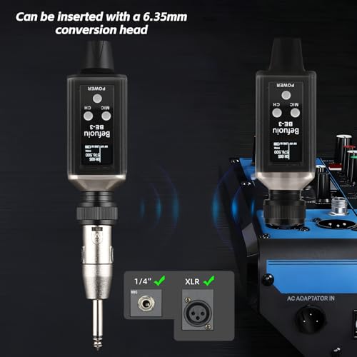 Image of UHF Wireless In Ear Monitor System Metal, Professional Wireless IEM System, 16 Adjustable Channel, Portable Rechargeable Transmitter and bodypack Receiver for Studio, Band Rehearsal, Live Performance