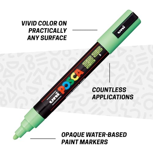 Image of POSCA Canvas Paint by Number Kit, Swamp & Slither - 8 Acrylic Markers with 2 Pre-Drawn Canvases - Gift Set for Artists, Adults and Kids