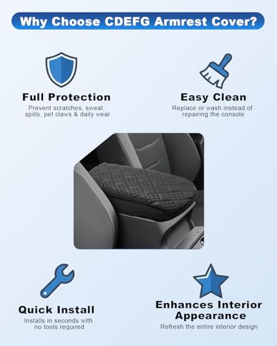 Image of CDEFG for 2026 Toyota CHR Center Console Cover for 2026 C-HR Accessories | 2026+ CHR Armrest Cover Middle Console Protector Arm Rest Thick Leather Pad