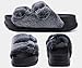 KuaiLu Women's Fluff Slippers Black Size 12, Plantar Fasciitis Arch Support Platform Slippers Ladies Fashion Open Toe Faux Fur Sliders House Slipper
