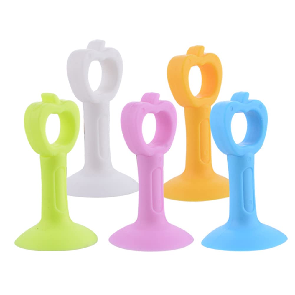 Nvsfzgiyg Multicolor 5Pcs Door Wedge Stoppe, Stops, Stoppers,Silicone Stop Suction Cup Type Silent Handle Bumper Wall Protection Pad-Blue 5Pcs||L 75Mm(Multicolor 5Pcs)