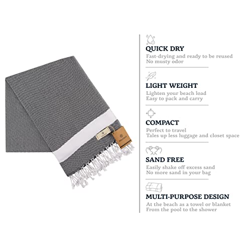Selenly 100% Cotton Turkish Towel | Turkish Beach Towel Quick Dry | Pre-Washed Gym Towel | 37X71 Inches Bath Towel | Soft And Absorbent Peshtemal #TOP5