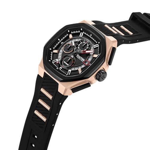 Image of Kenneth Cole Reaction Black Dial Chronograph Watch for Men - KRWGO0070103