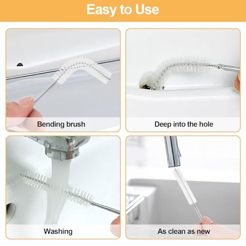 4 Pcs Extra Long Pipe Cleaners,Straw Cleaner Brush Extra Long,Tube Cleaning Brush Suitable for Cleaning Feeding Tubes